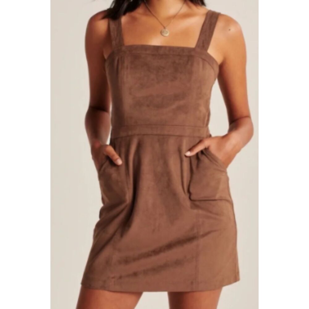 Abercrombie & Fitch Faux Suede Bodycon Mini Dress Brown Size Small